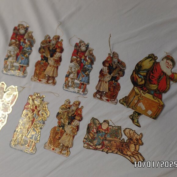 Vintage 1986 Merrimack? Ornaments 2 sided Hong Kong Outlined in Gold Old World - Picture 1 of 16